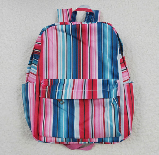 Pink striped backpack