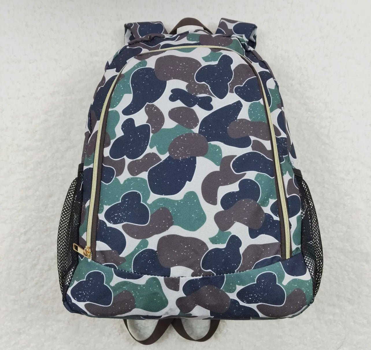 Green camo backpack