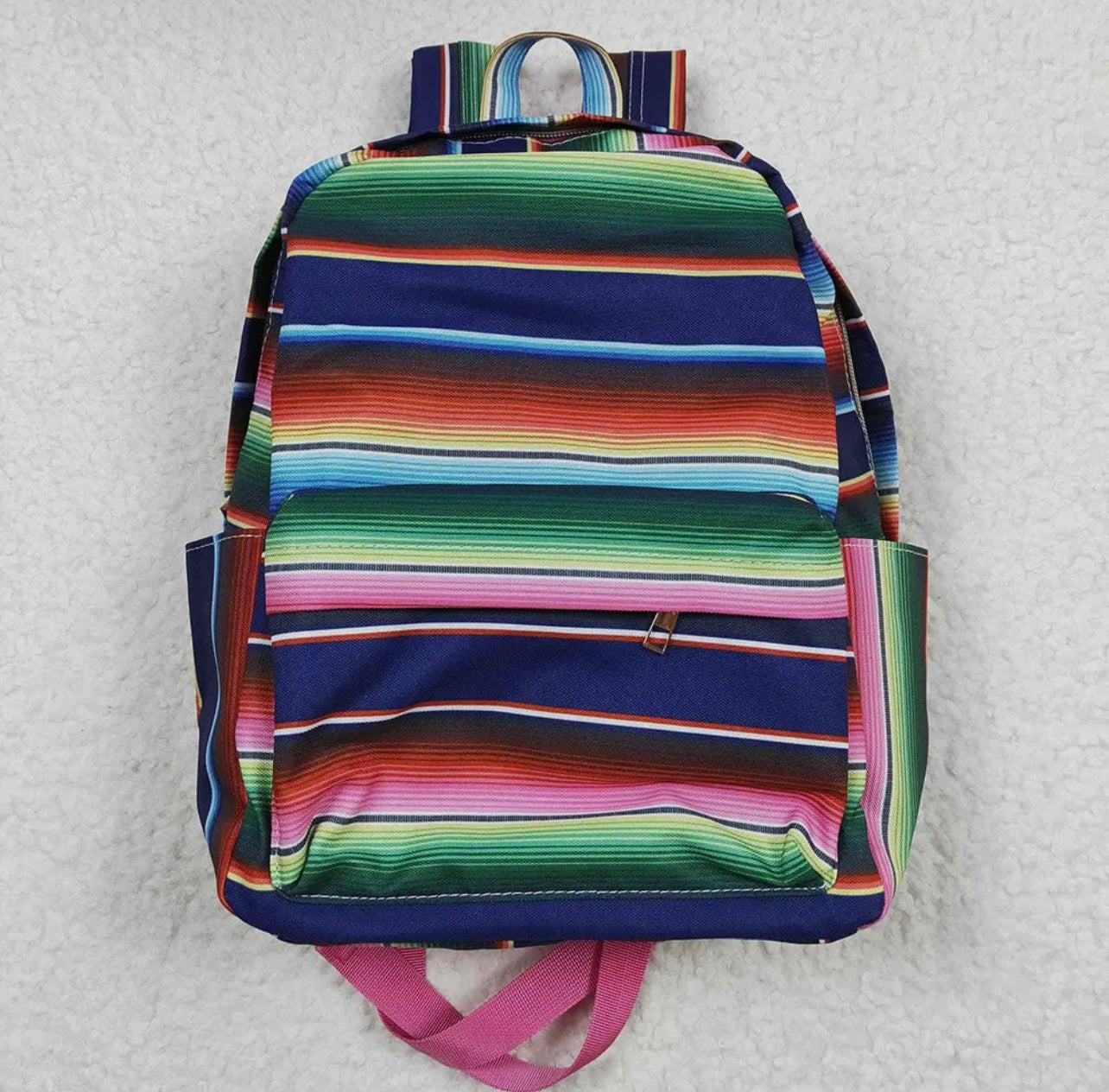 Blue striped backpack