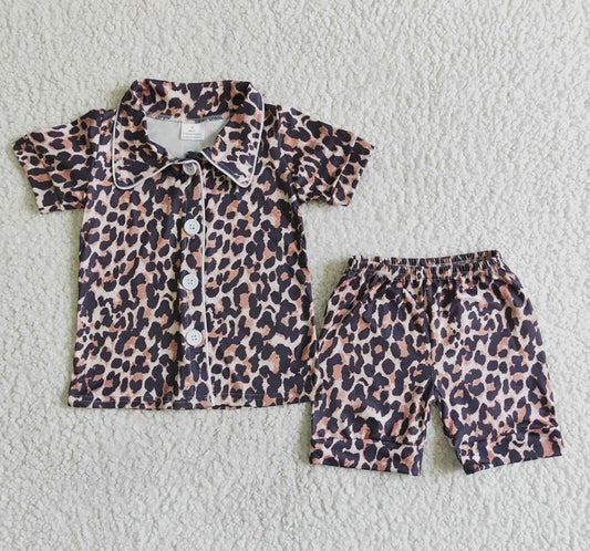 Girl cheetah print short Pjs