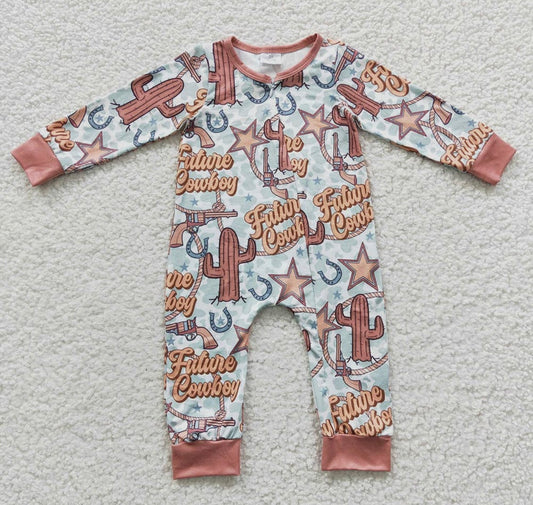 Baby future cowboy Pj romper