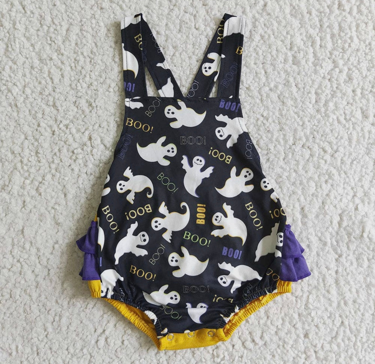 Ruffle butt ghost romper