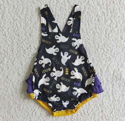 Ruffle butt ghost romper